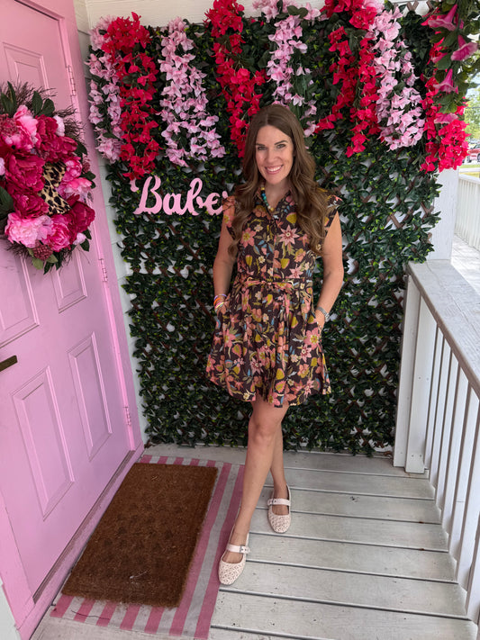 Chocolate Florals Dress