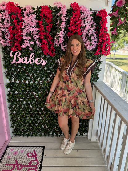 Autumn Florals Mini Dress