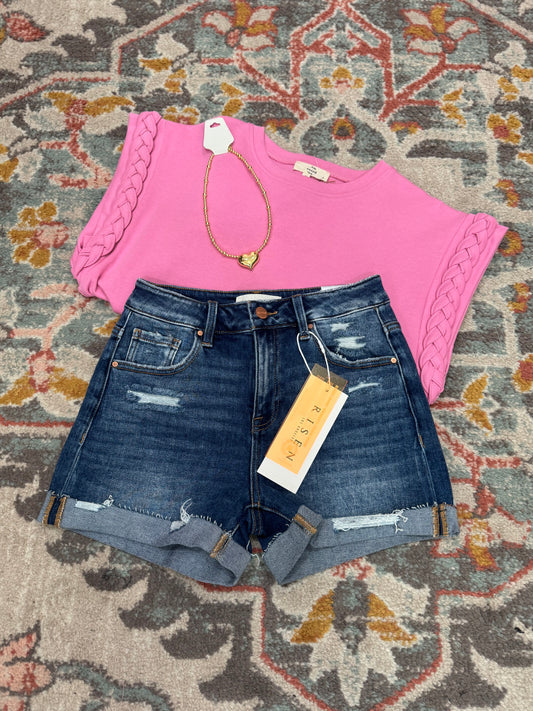 Cali Dark Dark Denim Shorts