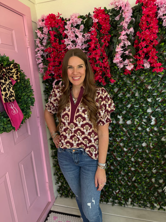 Mauve & Blush Floral Top