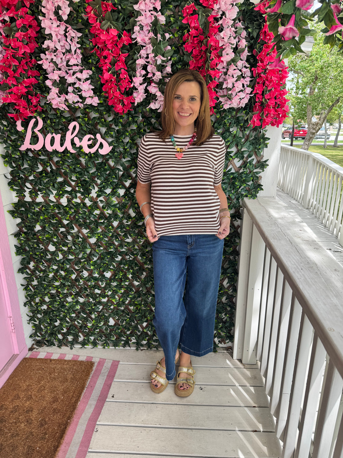 Latte Love Striped Sweater Top