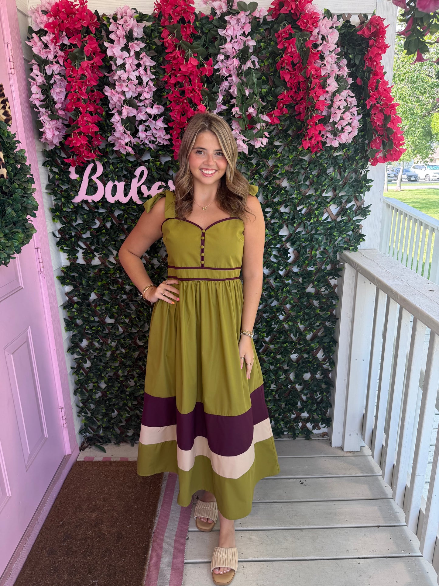 Martini Olive Tie Strap Dress