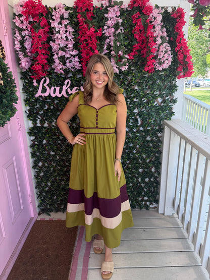 Martini Olive Tie Strap Dress