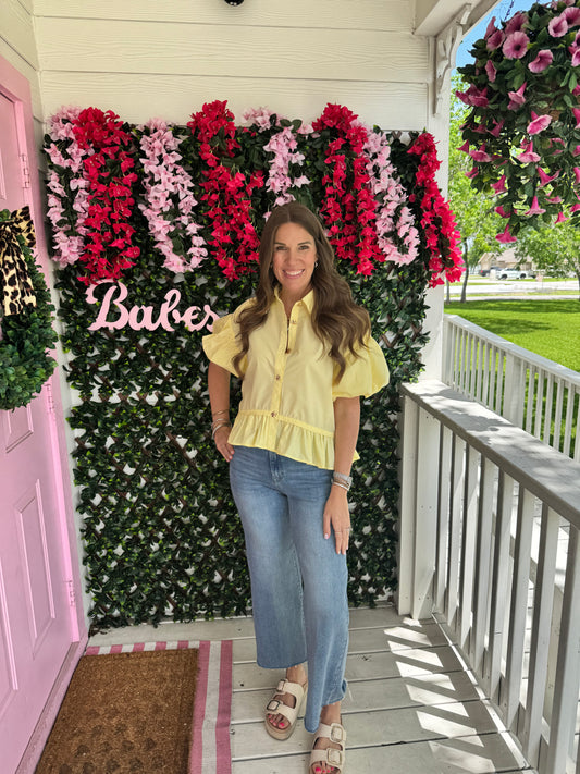 Buttoned Up Sunshine Top