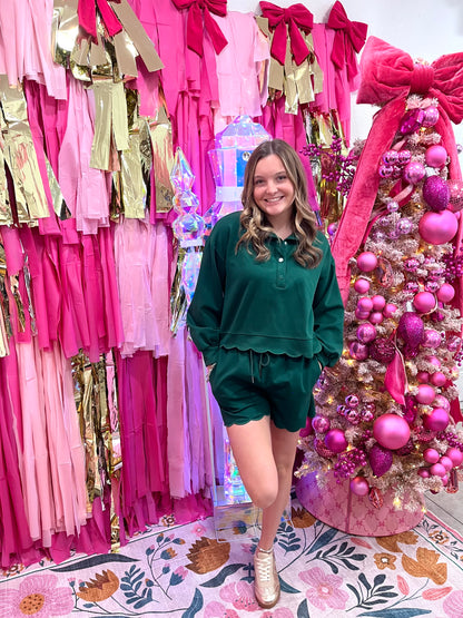Emerald Scalloped Short Set