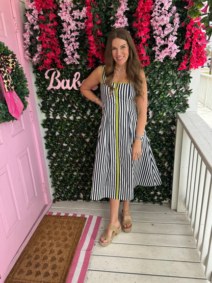 Neon Navy Striped Dress