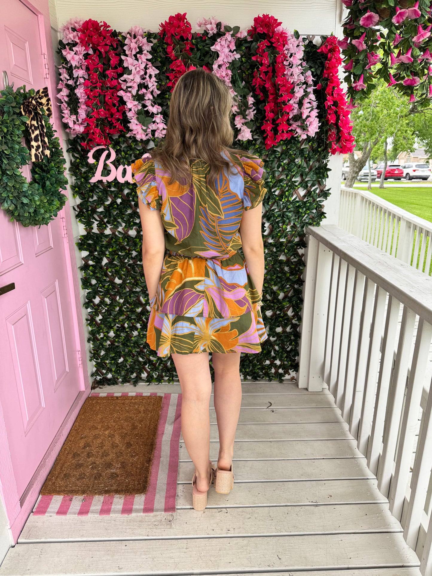 Olivia Tiered Tropics Dress