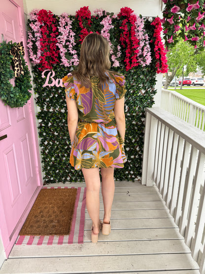 Olivia Tiered Tropics Dress