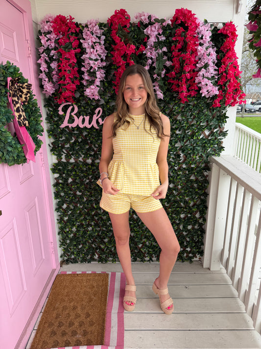 Drop of Sunshine Gingham Shorts