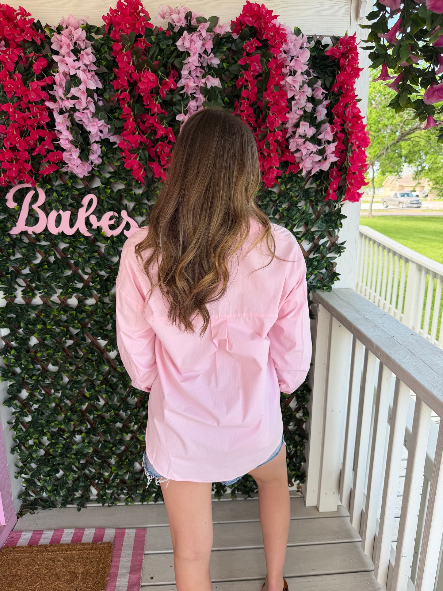 Soft Pink Button Up Top