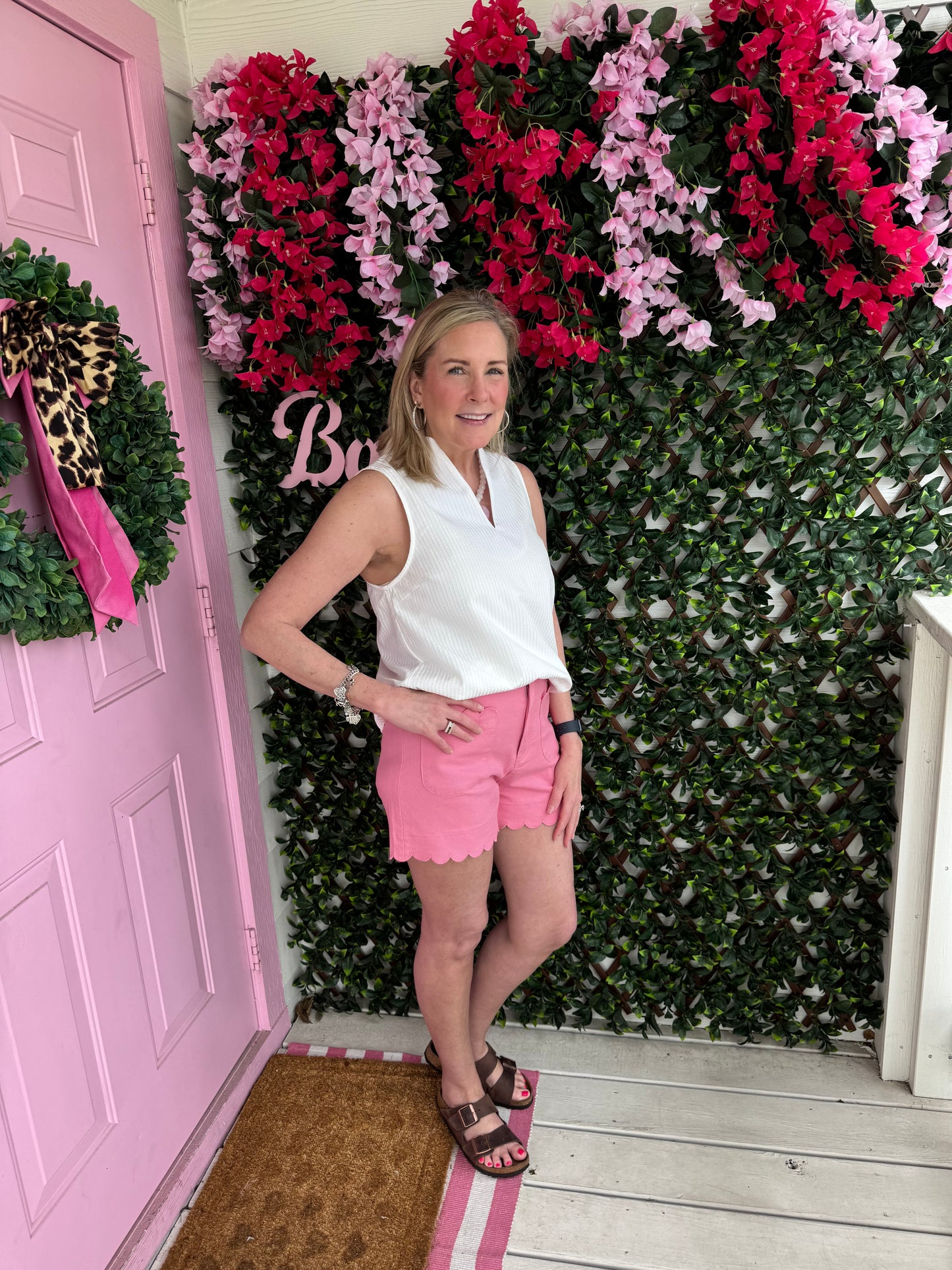 Pink Scalloped Shorts