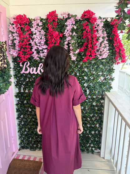 Burgundy Charm Dress