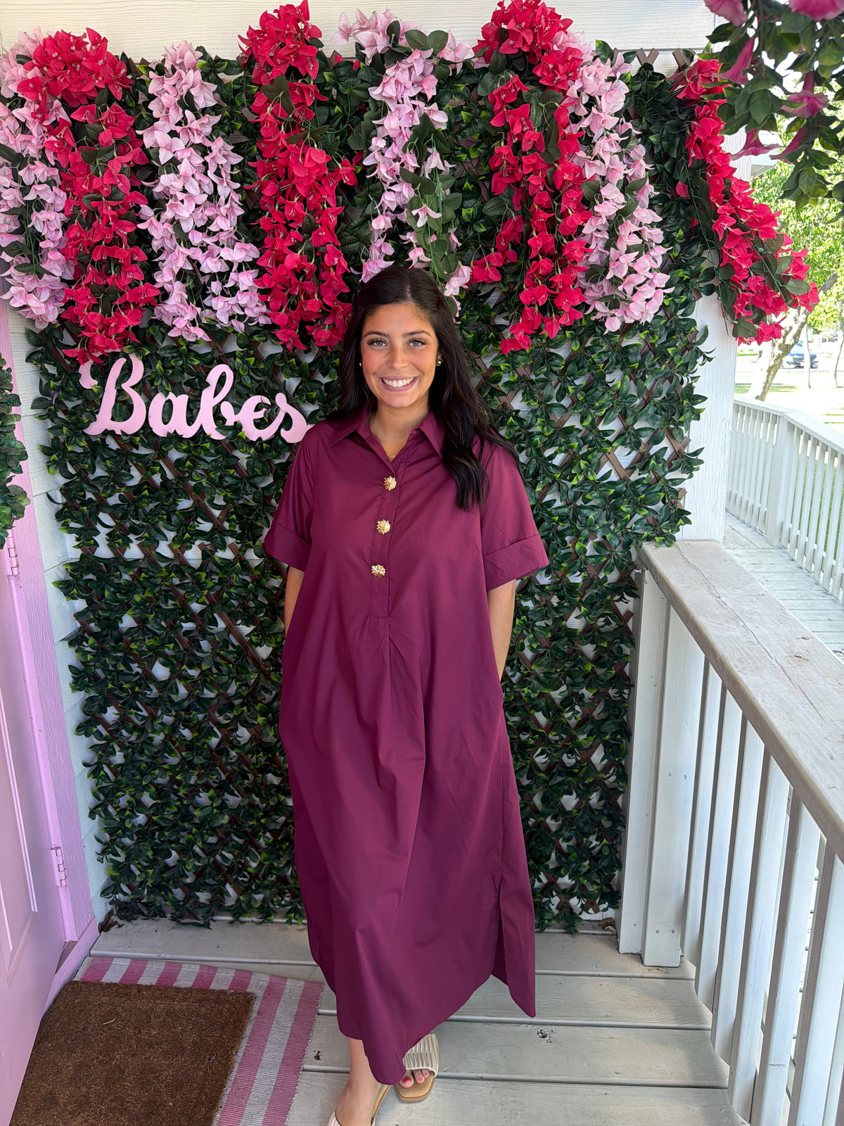 Burgundy Charm Dress