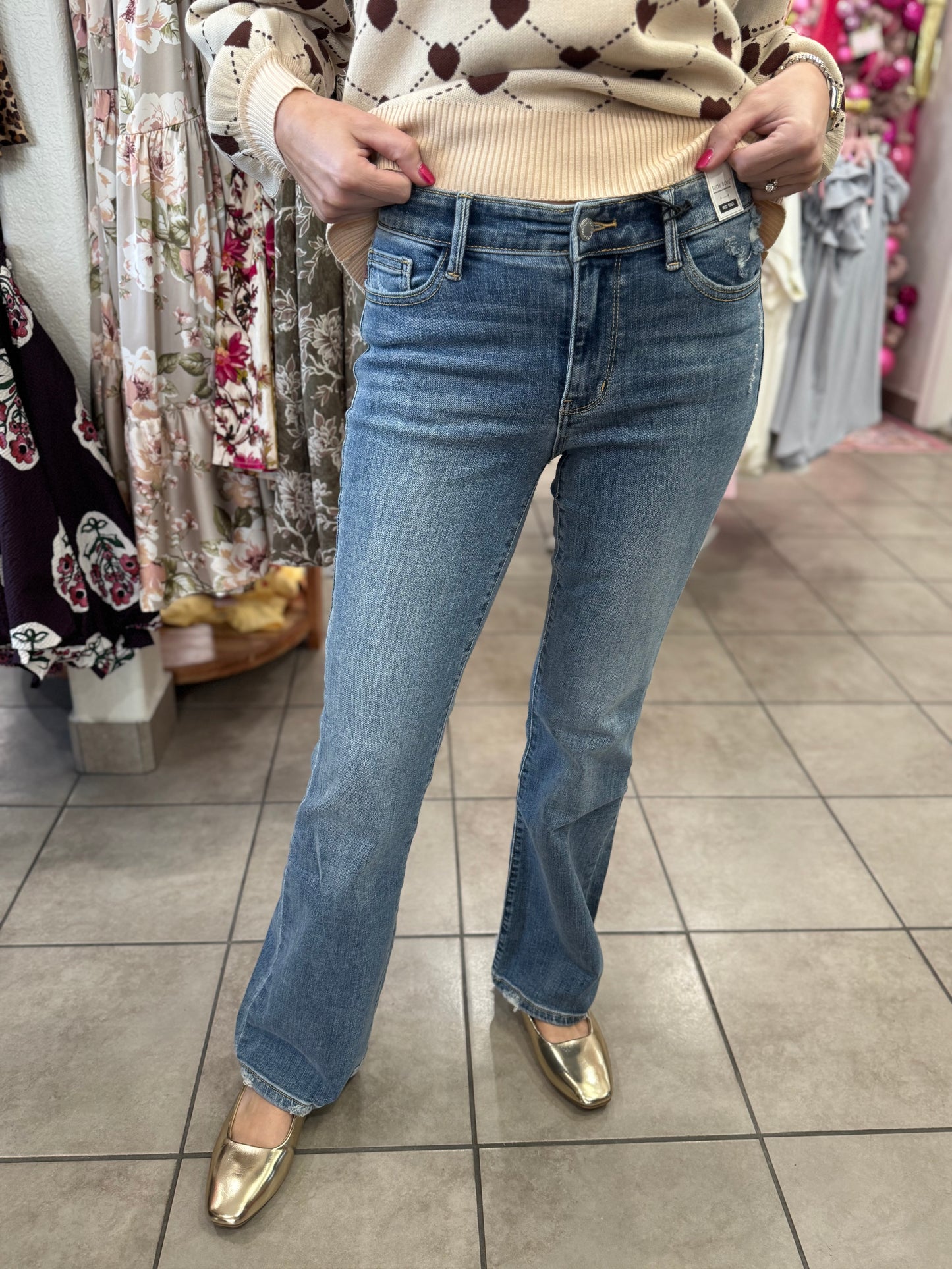 Judy Blue Mia Distressed Bootcut Denim