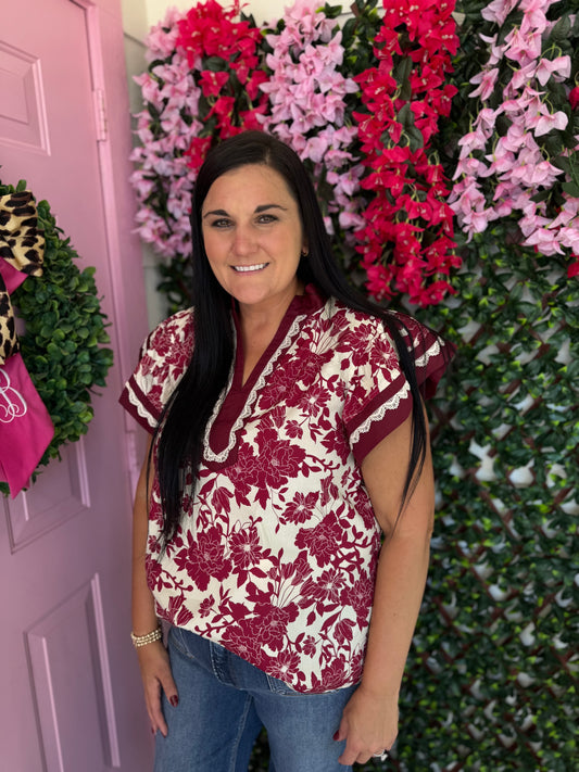 Faith Floral Top- Plus