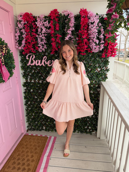 Avery Embroidered Sleeve Dress