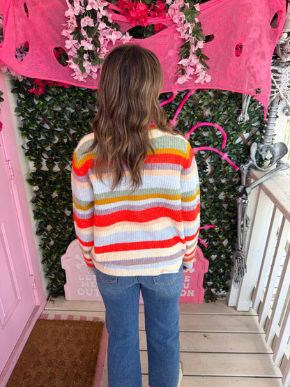 Fun Stripes Colorful Cardigan