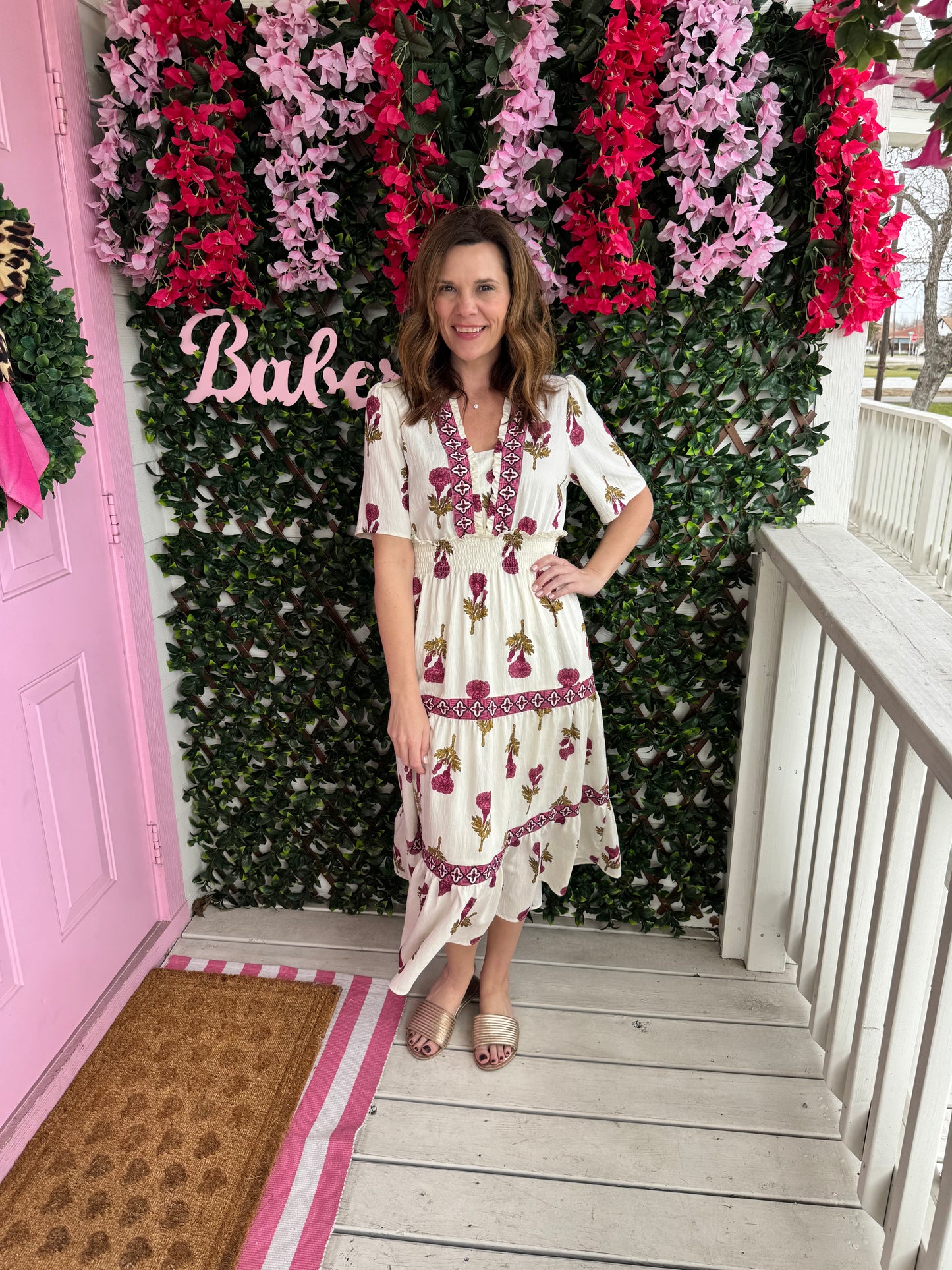 Petal Poise Midi Dress