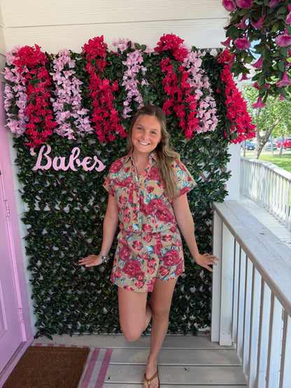 Teal & Poppy Floral Skort