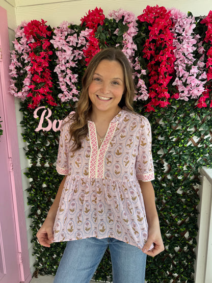 Precious Floral Babydoll Top