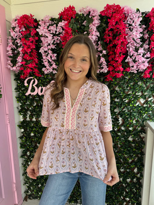 Precious Floral Babydoll Top