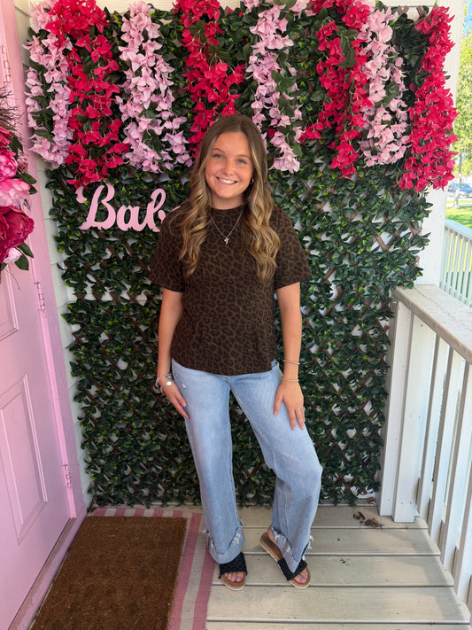 Leopard Peplum Top
