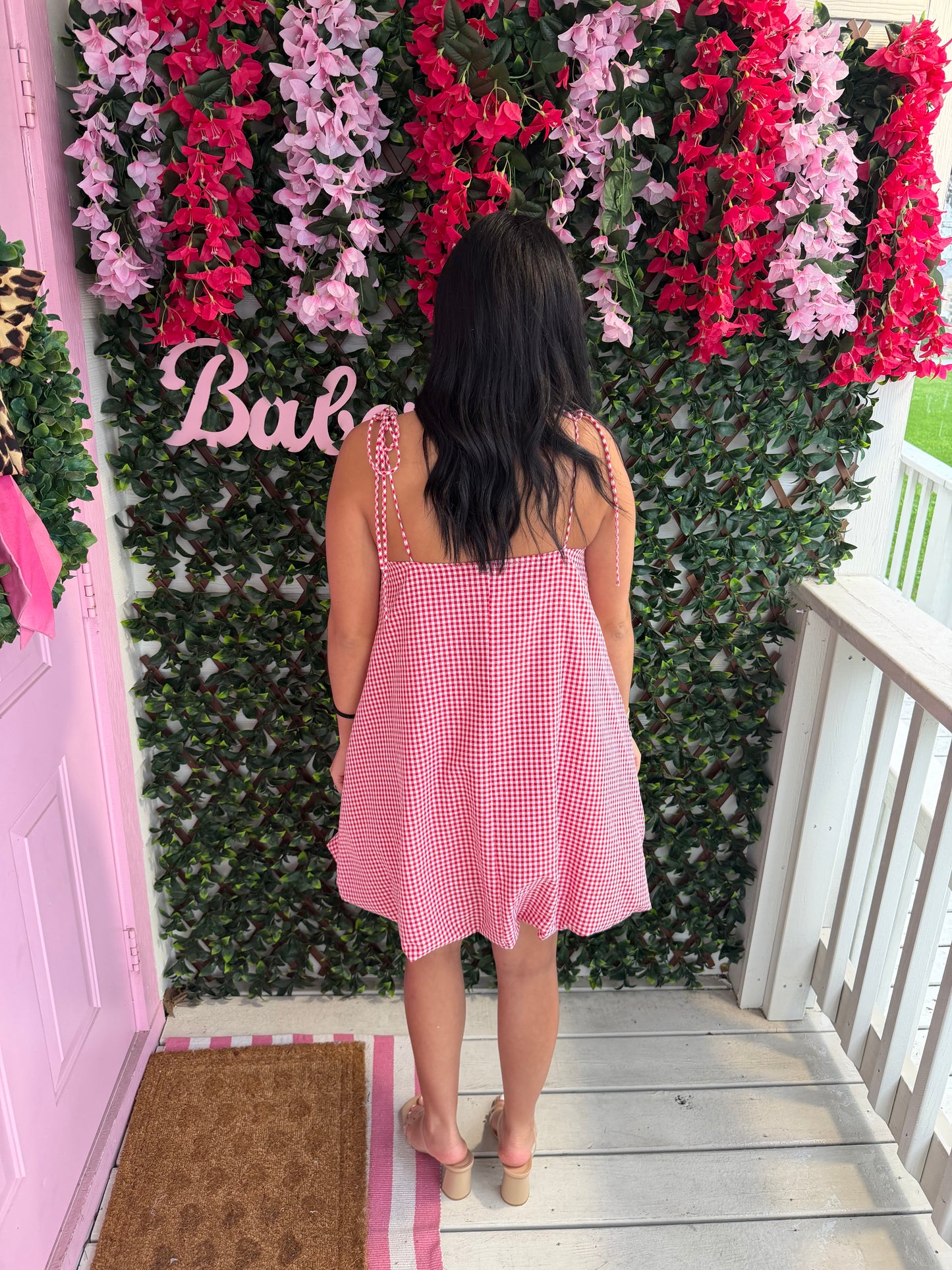 Gingham Bubble Hem Dress