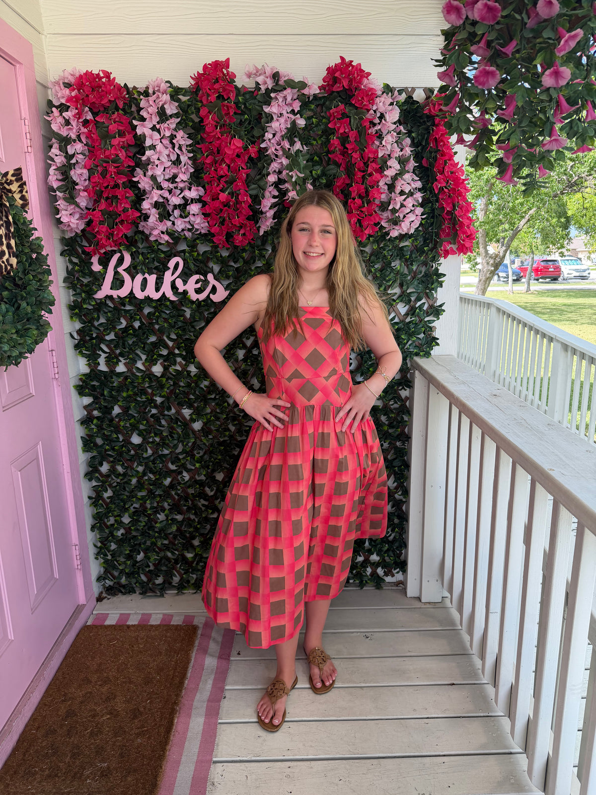 Coral Lattice Maxi Dress