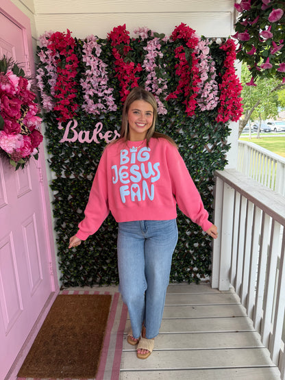 Big Jesus Fan Cropped Sweatshirt