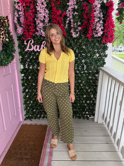Canary Knit Cardigan Top