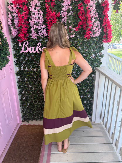 Martini Olive Tie Strap Dress