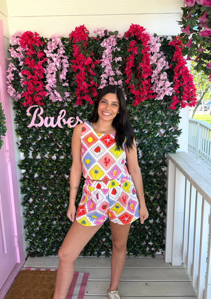 Queen Of Sparkles Multi Fruit Stamp Shorts