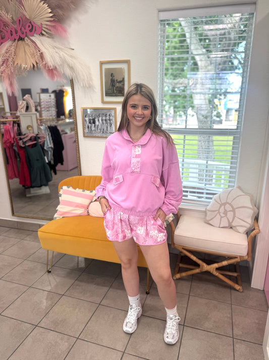 Pink Ditsy Floral Set