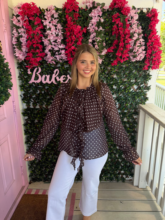 Chocolate Polka Dot Top