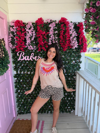 Vervet Leopard Denim Shorts