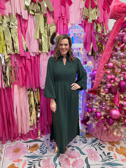 Hunter Green Midi Dress