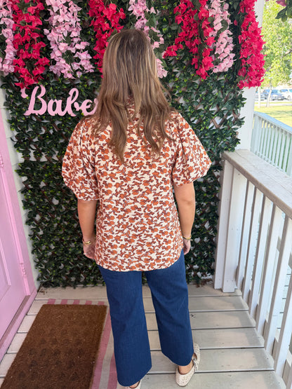 Toffee Florals Top