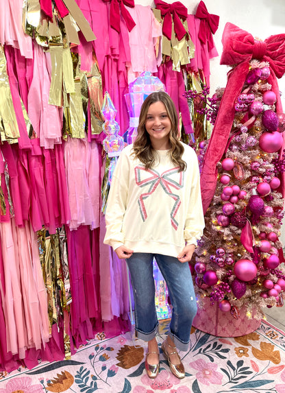 Plaid Bow Sweatshirt