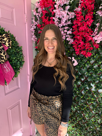 Black Square Neck Sweater