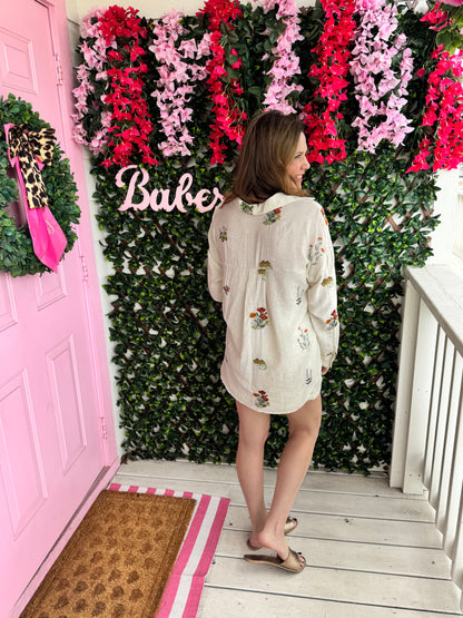Cute As A Flower Embroidered Set