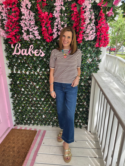 Latte Love Striped Sweater Top