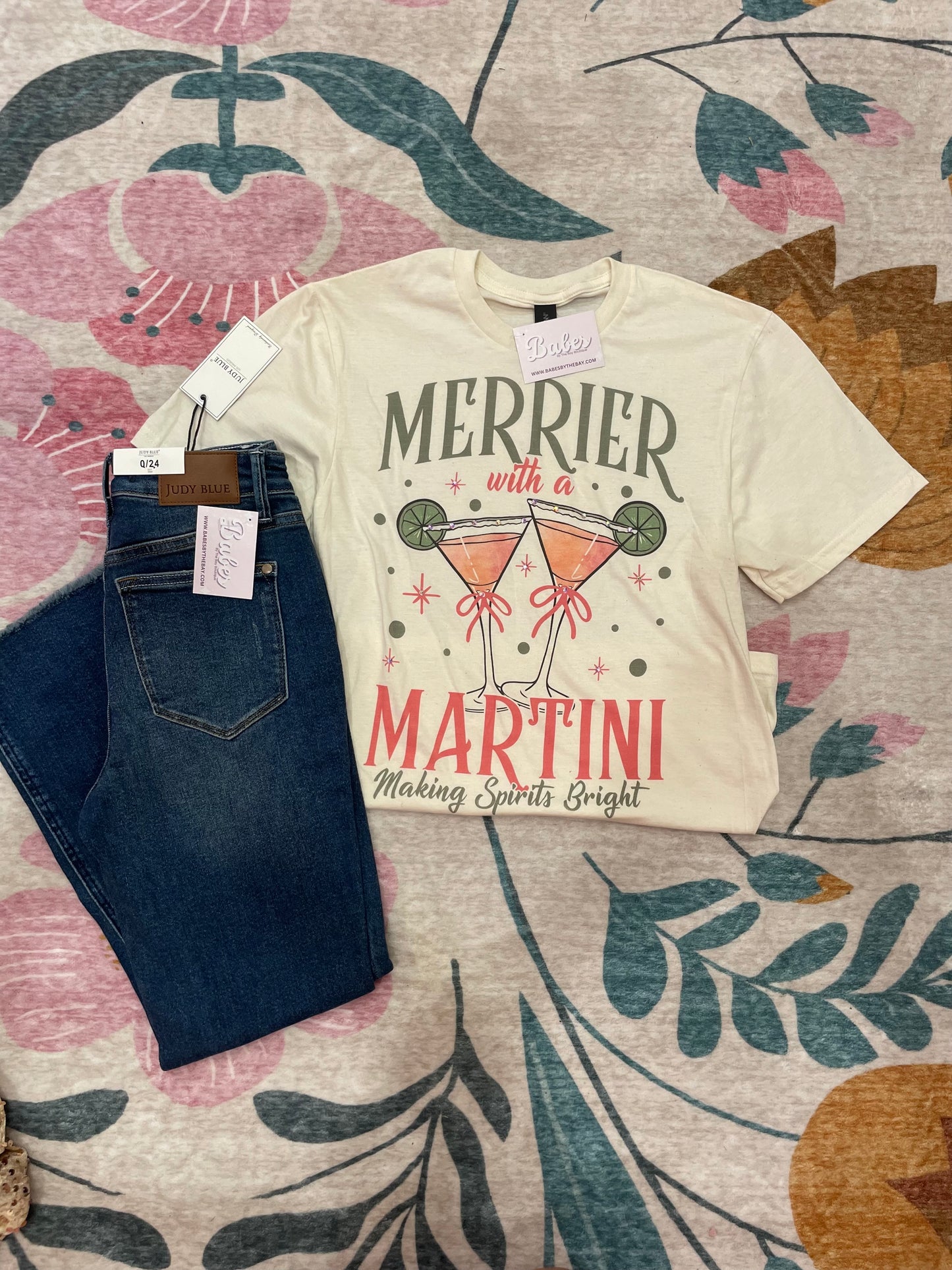 Merrier With A Martini Bling Tee