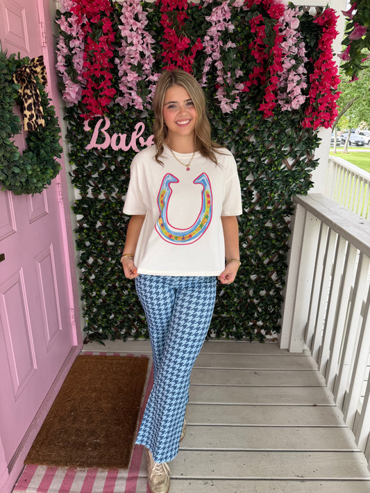 Bright Horseshoe Crop Tee