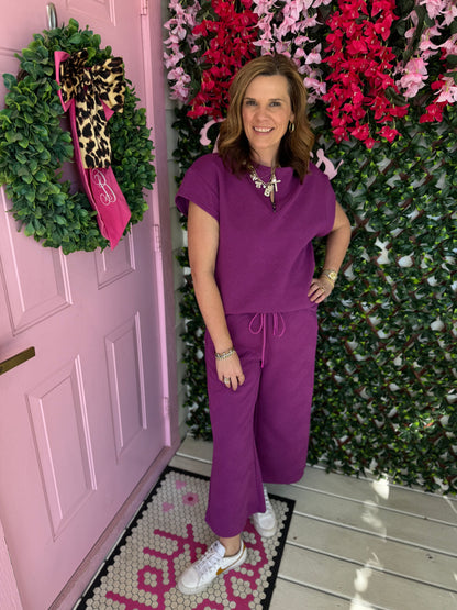 Textured Half Zip Set