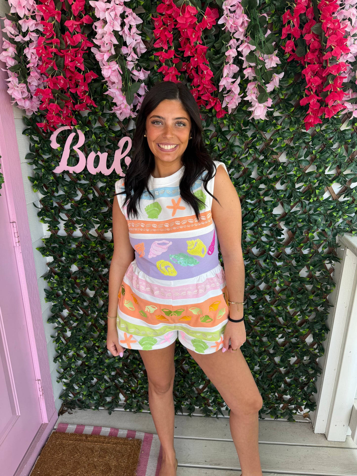 Queen Of Sparkles Colorblock Stripe Shell Romper