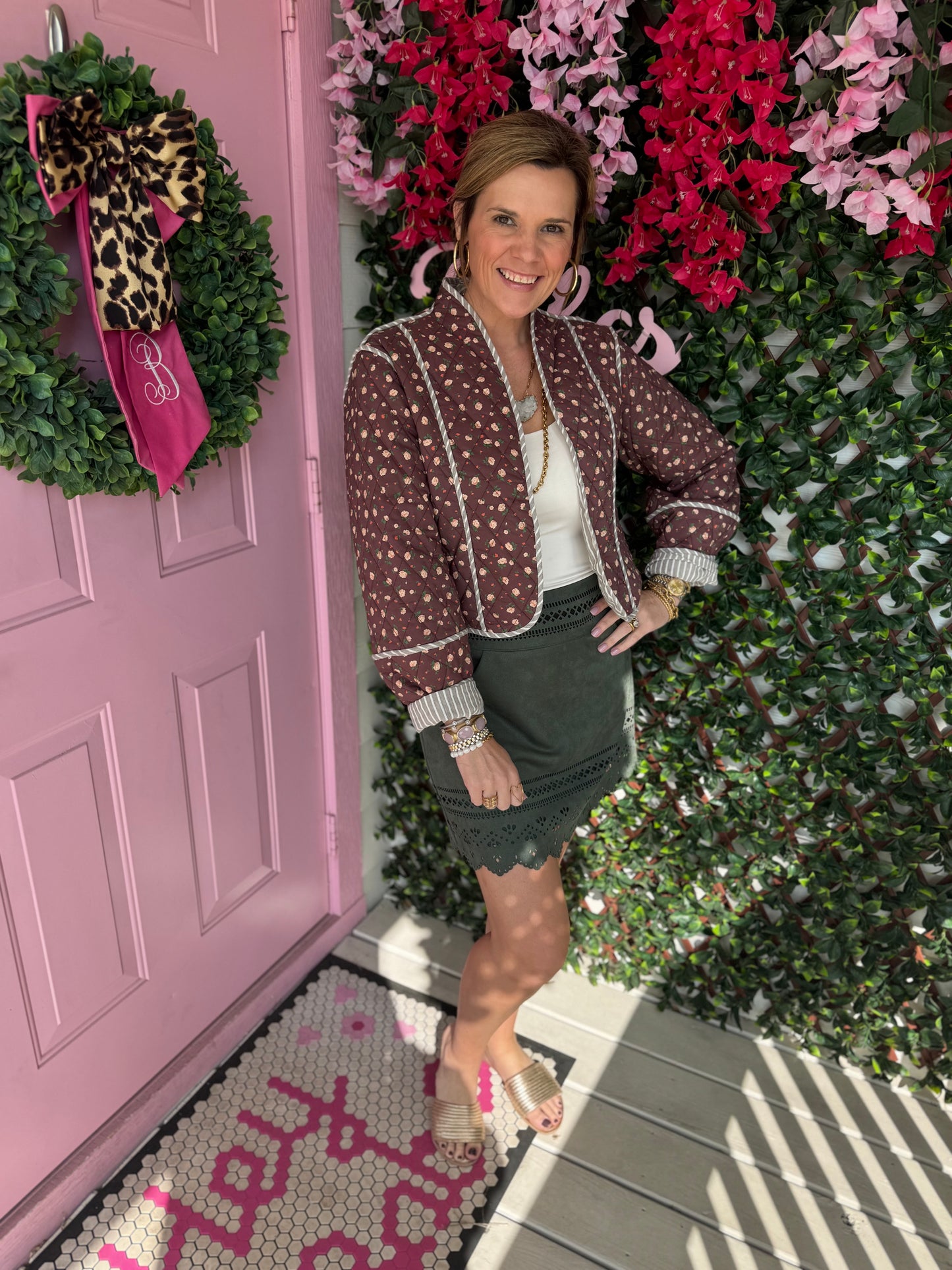 Chocolate Tiny Flowers Jacket