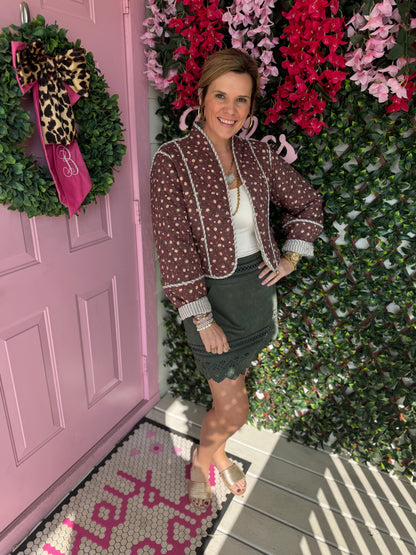 Chocolate Tiny Flowers Jacket