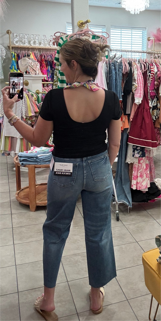 Judy Blue HW Wide Crop Denim