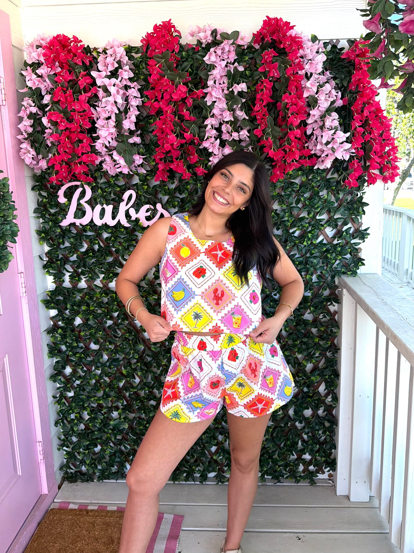 Queen Of Sparkles Multi Fruit Stamp Shorts