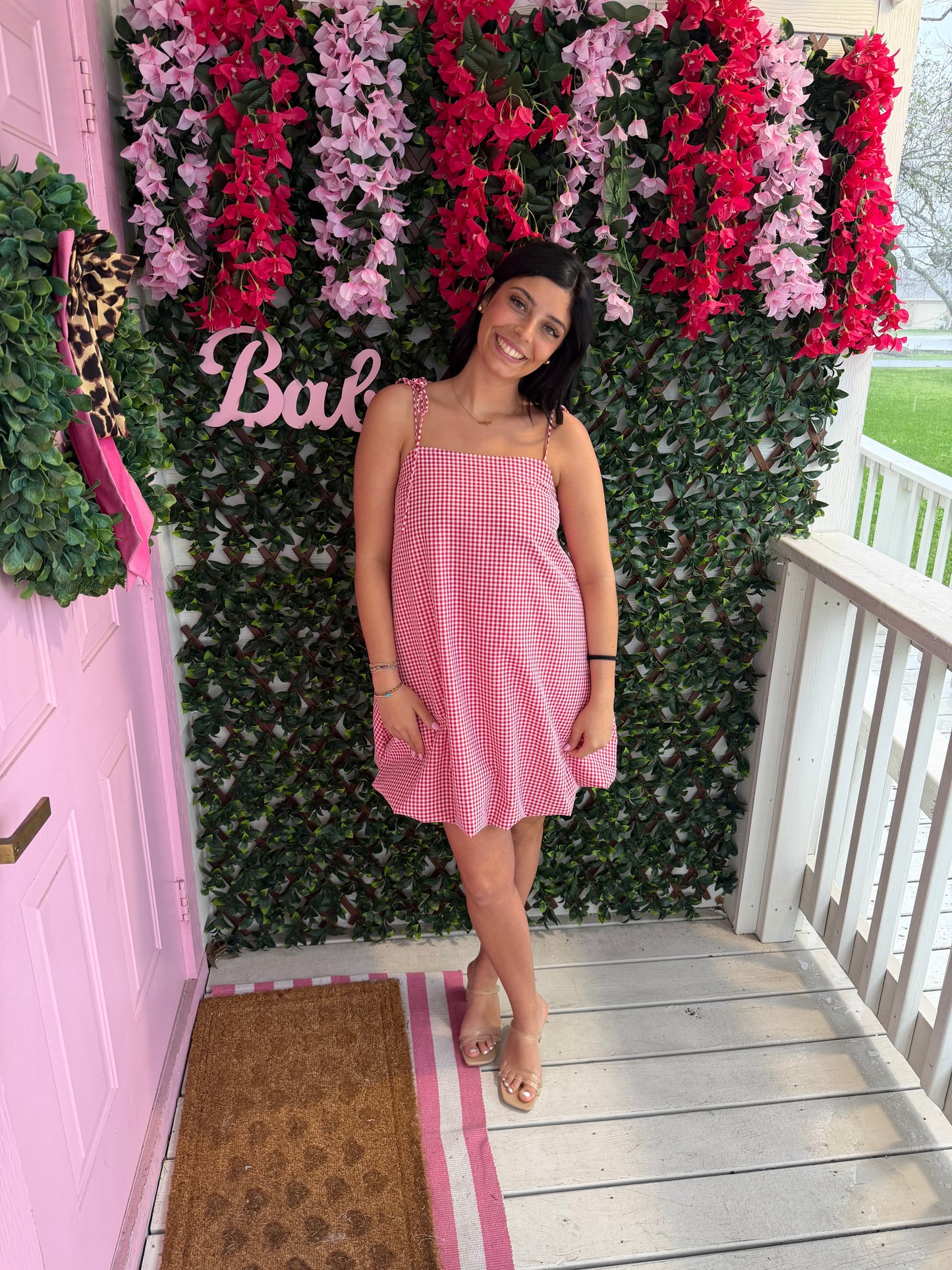Gingham Bubble Hem Dress